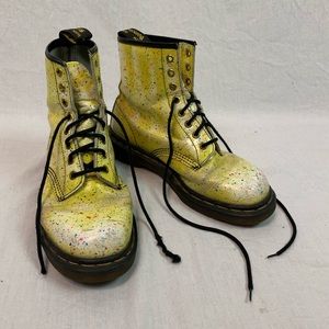 VTG Made in England yellow splatter dr. Martens
